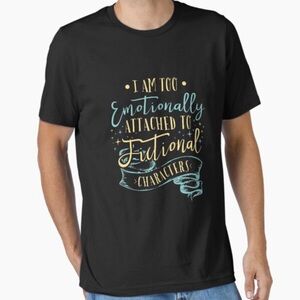 Port and Company Black T‑Shirt with Gold and Teal Script Short Sleeves Crew Neck